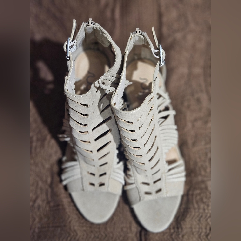Sugar Women's Cream Cutout Heels